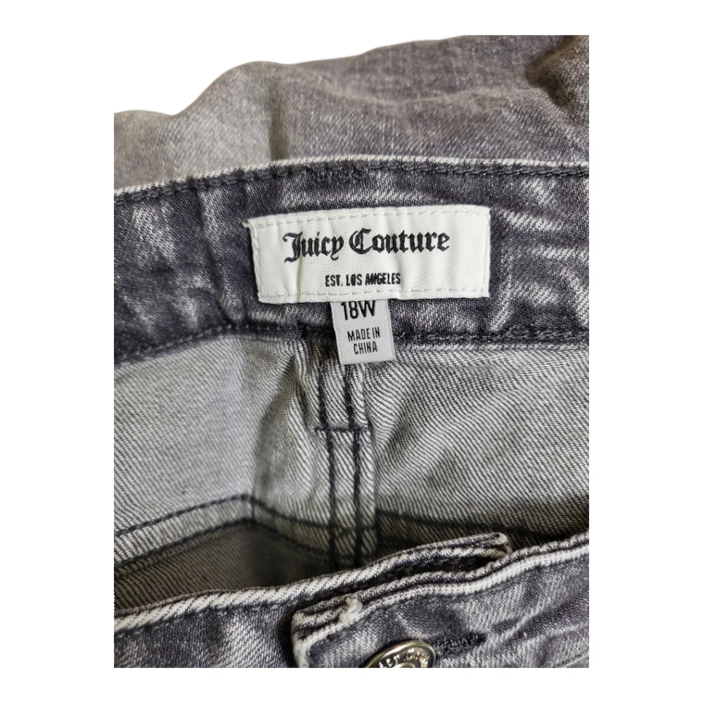 💕Juicy Couture Womens Venice Grey Marble Wash Straight Leg Jeans Size 18w‎ New
